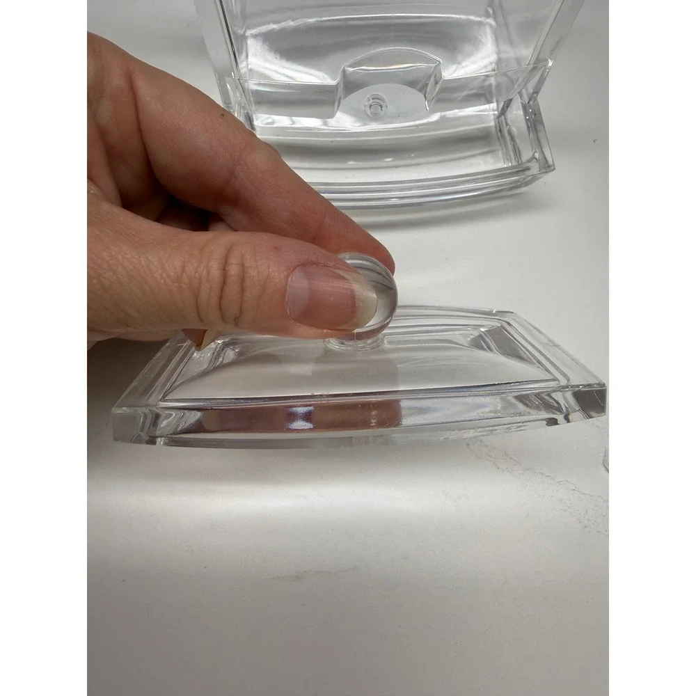 Clear Acrylic Cotton Swab Dispenser Gravity Fed Q-Tip Holder Vanity Organizer